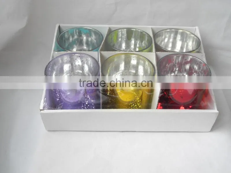 mini unique home decoration electroplating silver glass flower pot