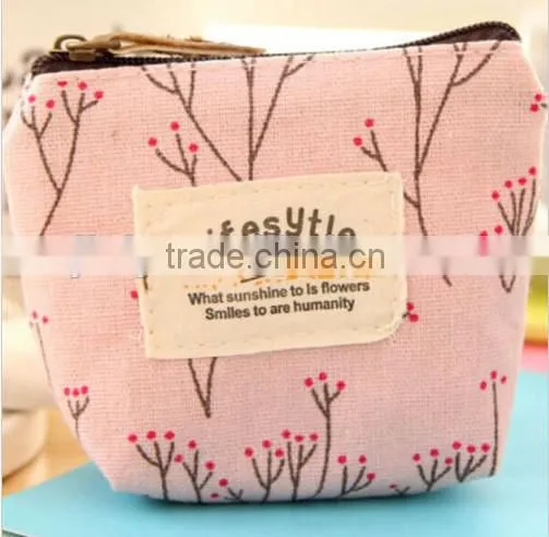 New Women's Small Canvas Purse Zip Wallet Lady Coin Bag