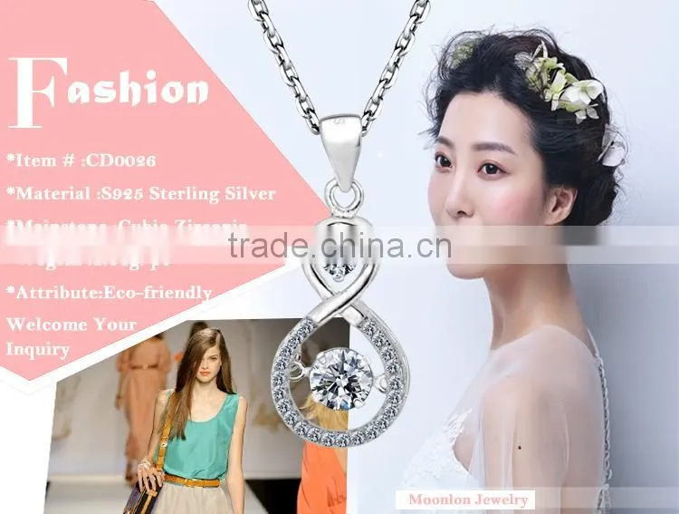 Hot sell cubic zirconia pendant, silver jewelry online Wholesale Made in China