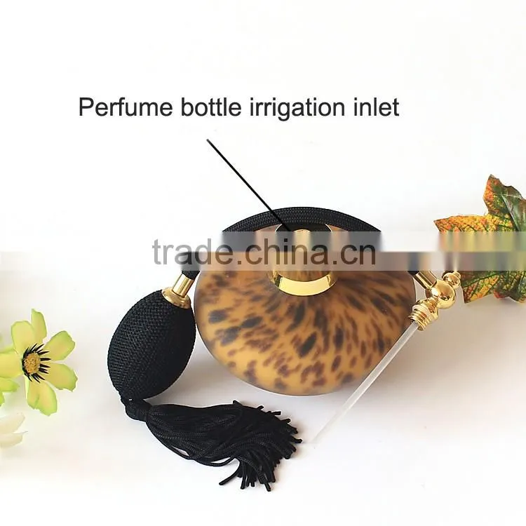 100ml hand blown modern leopard print frosted glass perfume bottle , airbag scent bottle