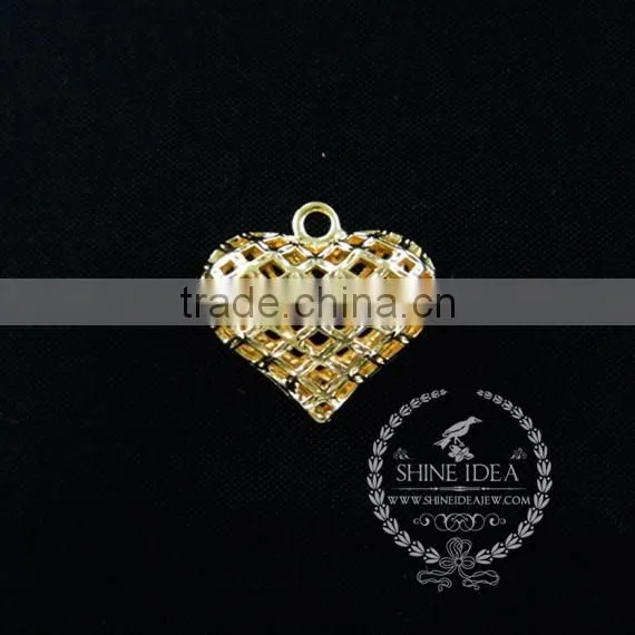 17mm gold plated heart pendant charm DIY earrings chandelier jewelry supplies 1850249