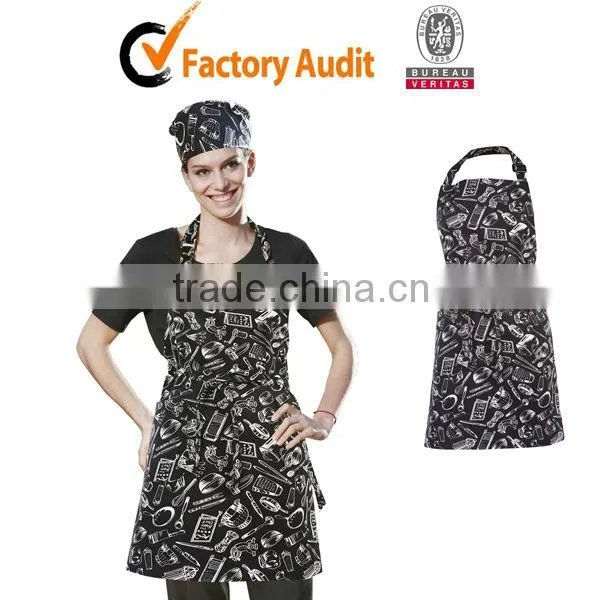 printed bib restaurant uniforms waiter and waitress aprons