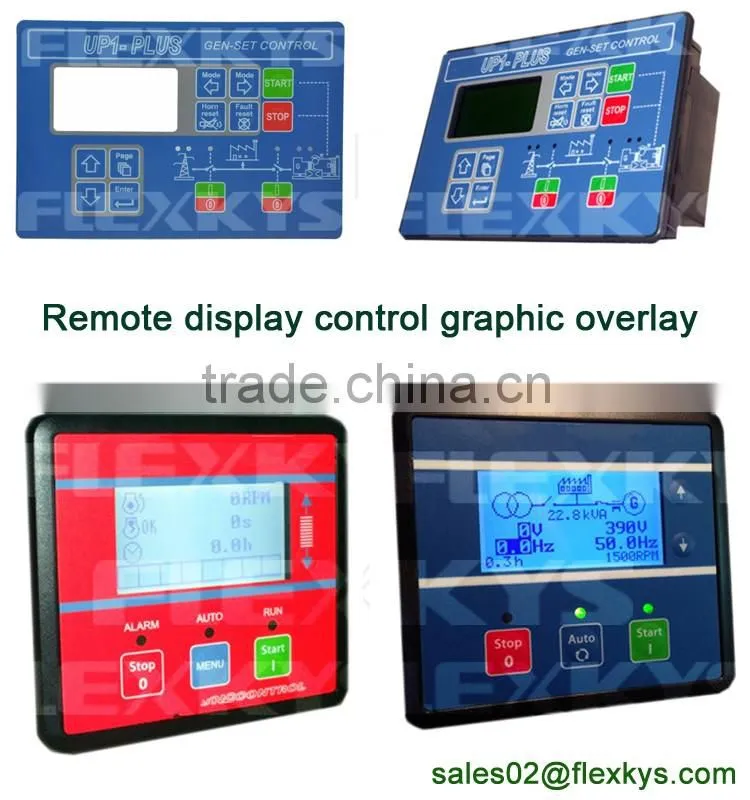 Remote display control pillow embossed keys graphic overlays