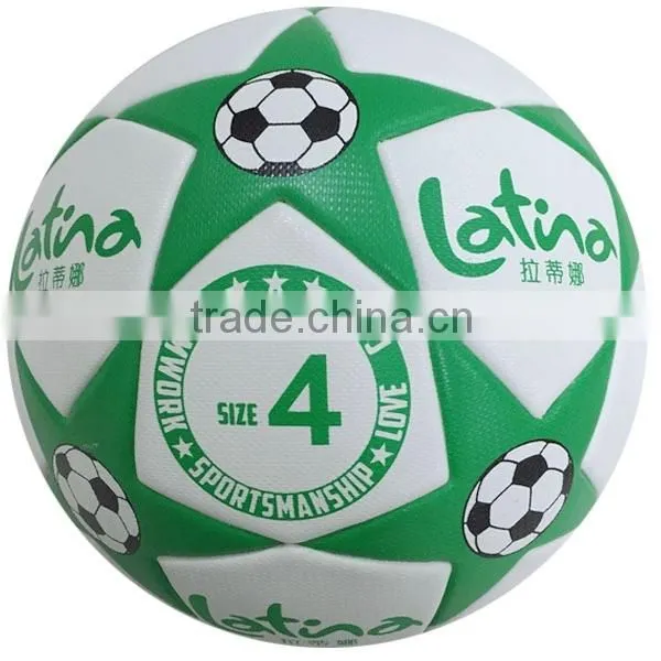 Custom size 4 premium soft PU leather laminated competition quality soccer ball/football for school students