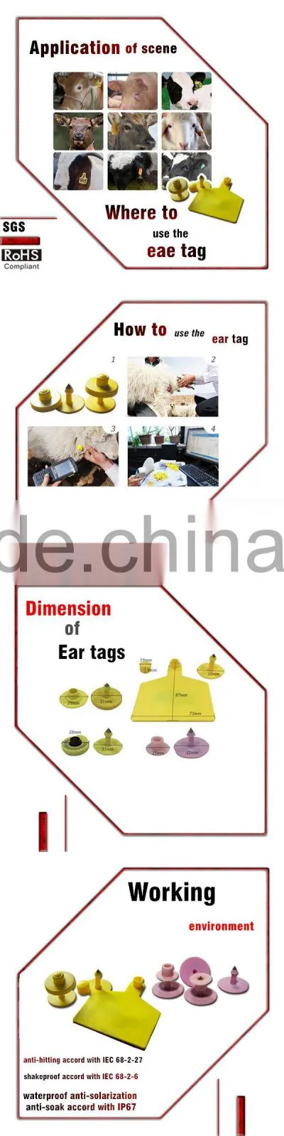 cheap rubber ear tag for animal tag, cattle /pig/sheep/cow ear tag
