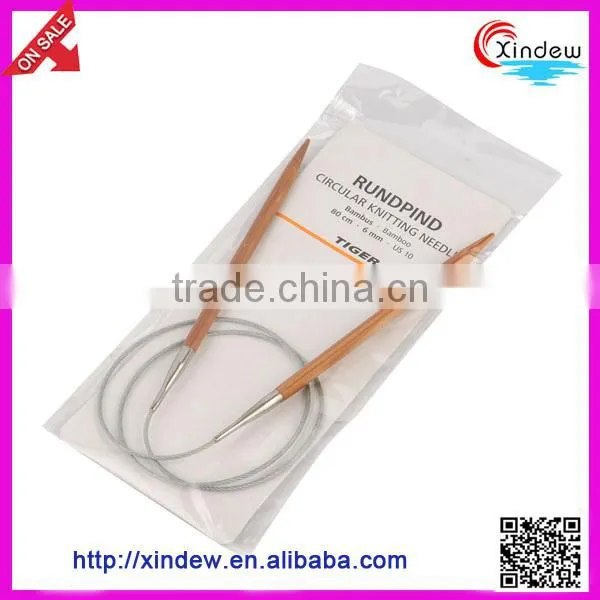 Bamboo Circular Knitting Needle with Colorful Plastic Thread