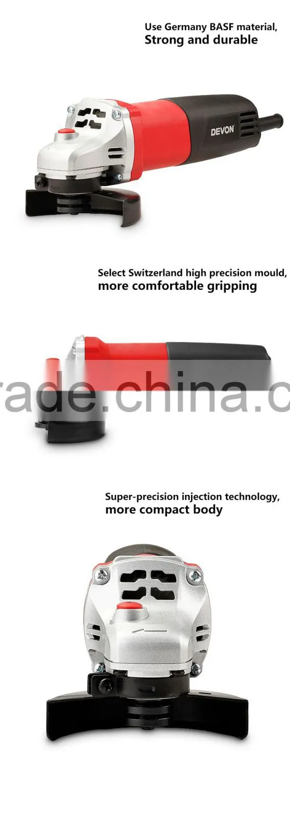 Hot Selling DEVON Electric Grinder Machine, 100mm 710W Short Shank Angle Grinder 2816-5