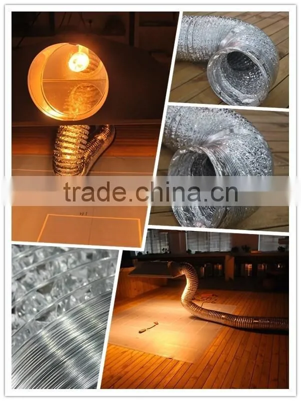 hydroponics aluminium grow room ventilation air duct/ flexible insulated duct/ 4 inch ventilation duct