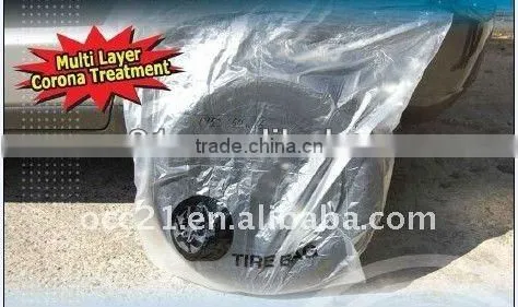 HDPE 1000 X 1000mm Clear Plastic Tire Bag