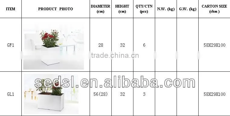 garden decoration pot, golf umbrella plastic planter box, self watering plant box