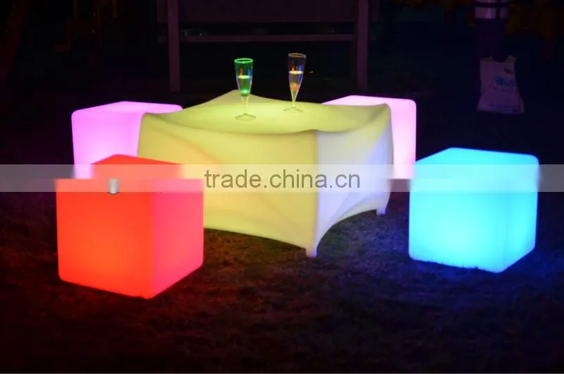 Multi color changing LED outdoor square table