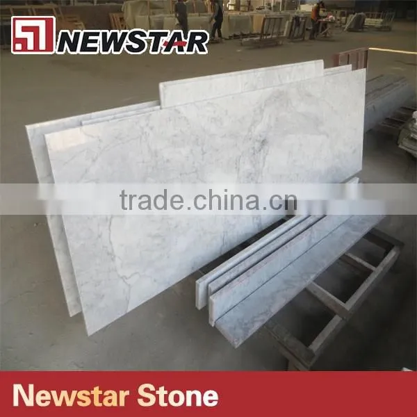 Marble Carrara Tiles Cut Into Marble Countertop
