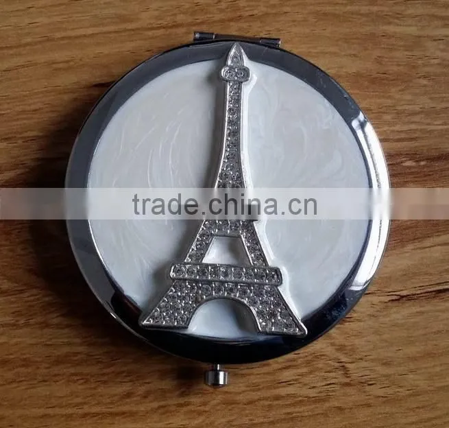 rectangular compact mirror with scorpion design decor