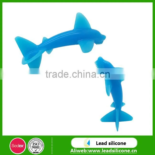 Food-grade Silicone Baby Teether/The Shark Shape Silicone Baby Teether