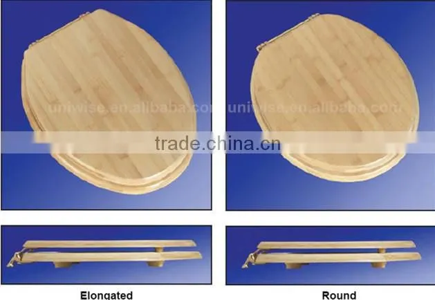 Lt/Dk Enlongated/Round Bamboo Toilet Seat,Carbonized natural,Chrome/Brass fitting Soft close bamboo toilet seat