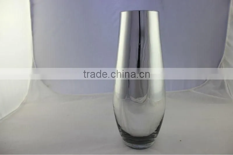 electroplated silver glass vases