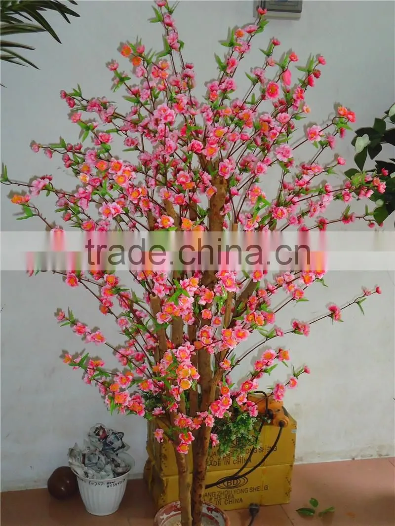 Fire Proof Artificial Mini Peach Blossom Tree Potted Plant for Festival Decoration Factory Direct LGH15-04
