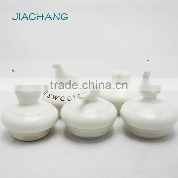 square buttom airtight glass preserve container with bird ceramic lid