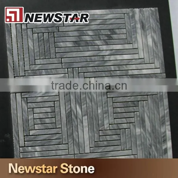 Newstar white carrara marble cheveron mosaic designs