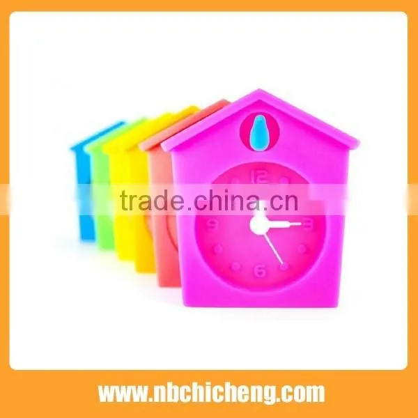 House Shape Silicone Alarm Clock, Colorful Mini Clock, Silicone Table Clock
