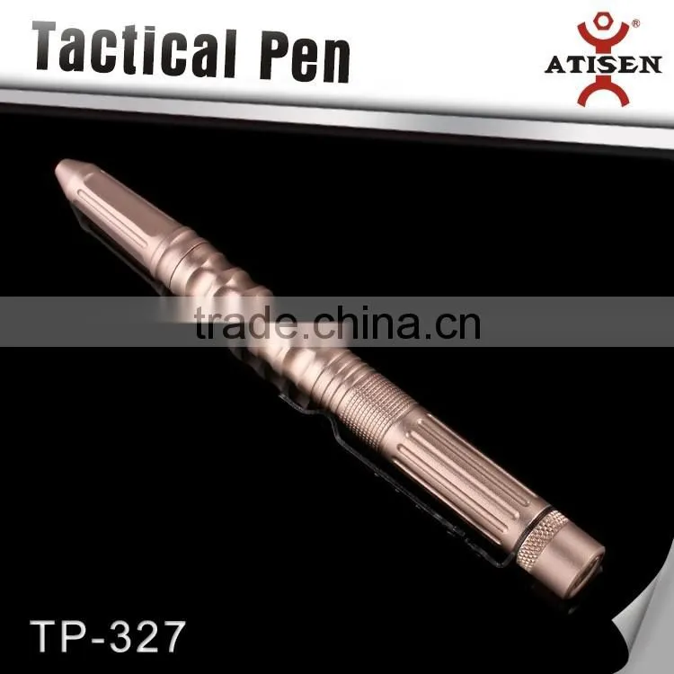 Portable Aluminum Self Defense Tactical Pen Glass Breaker Tool With LED Lamp