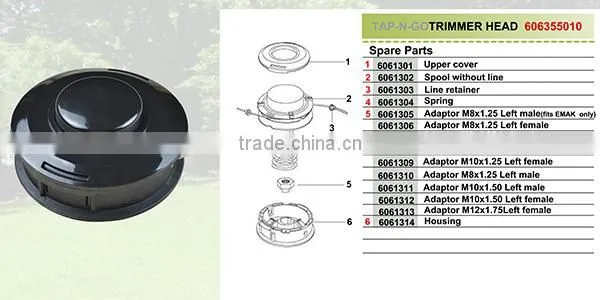 Nylon Bump Feed Trimmer Head with 10mm female