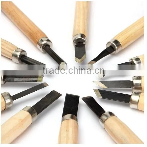 12pcs/Set Hand Wood Carving Chisels Knife For Basic Woodcut Working DIY Tools cutter Wood Carving Chisels Knife