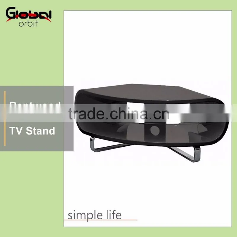 Living Room Furniture Modern Tempered Corner Glass LED LCD TV Stand