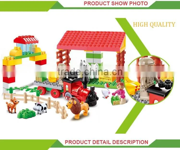 Hot sale educational diy toy kids building block toy farm set