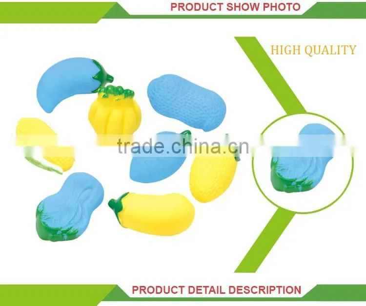 Hot sale cartoon rubber soft toys fruits and vegetables
