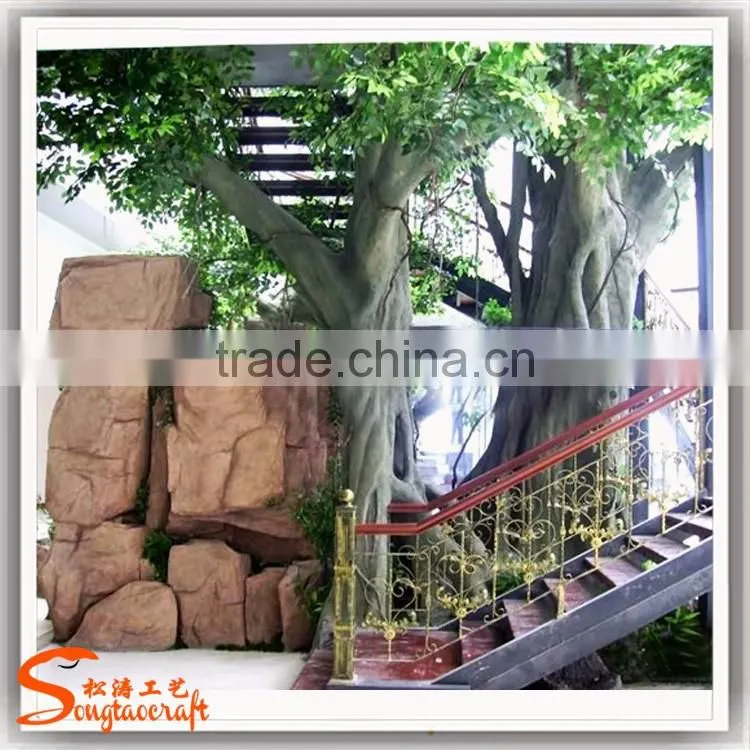 factory sale artificial banyan tree of ficus tree with green ficus leaf tree artificial plants of leaves