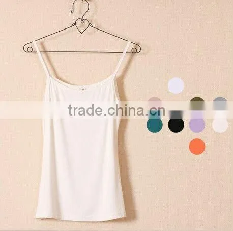 Plain white good hand feel fabric Modal camisole wholesale for ladies