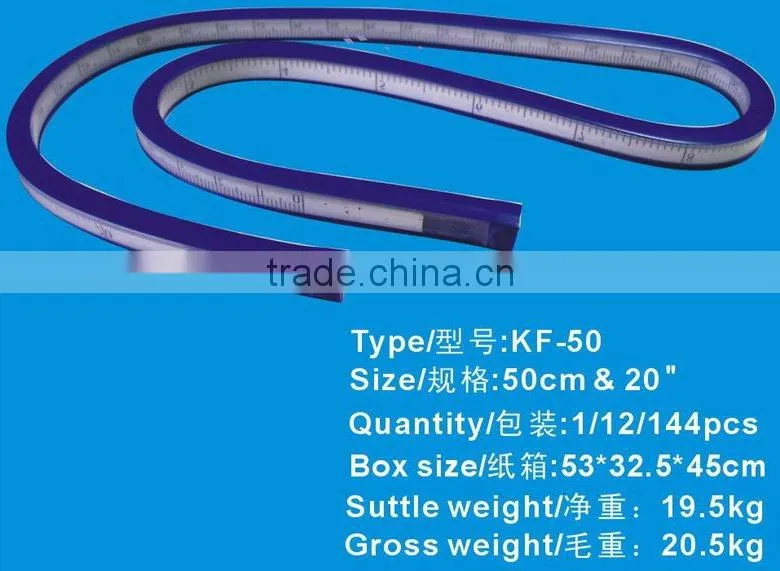 2017 New Kearing 50cm&20" Flexible curve Ruler Metric And Inch Scale Snake Ruler For Art Drawing