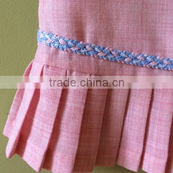 High quality baby dress girl woven pink frock fancy latest designs children dress