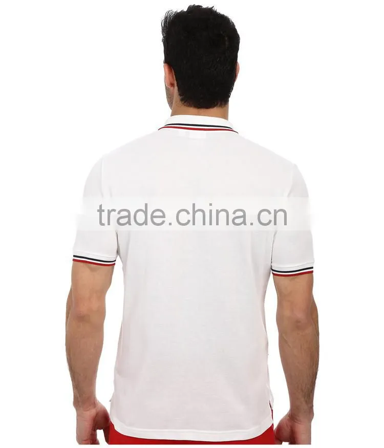 2015 latest custom short sleeve mens fancy embroidered polo shirt, ribbing embroidered polo shirt
