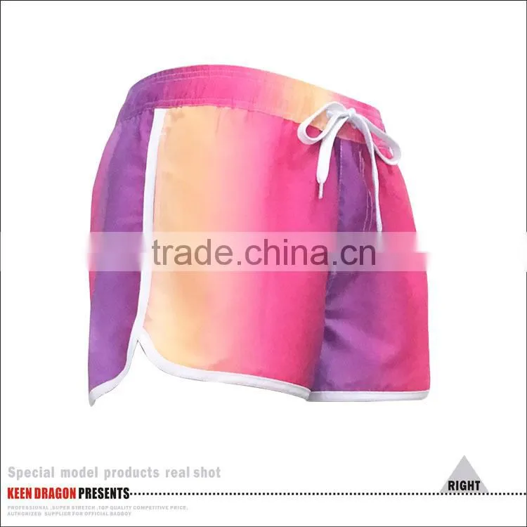 Neon color short pants scalloped style popular women swim shorts