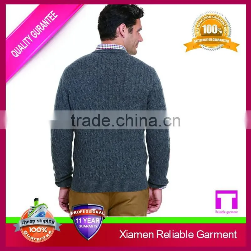 Classic cable wool sweater design for man