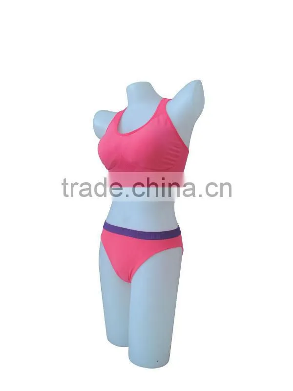 nice quality new style seamless woman underwear ladies sport bra & bikini