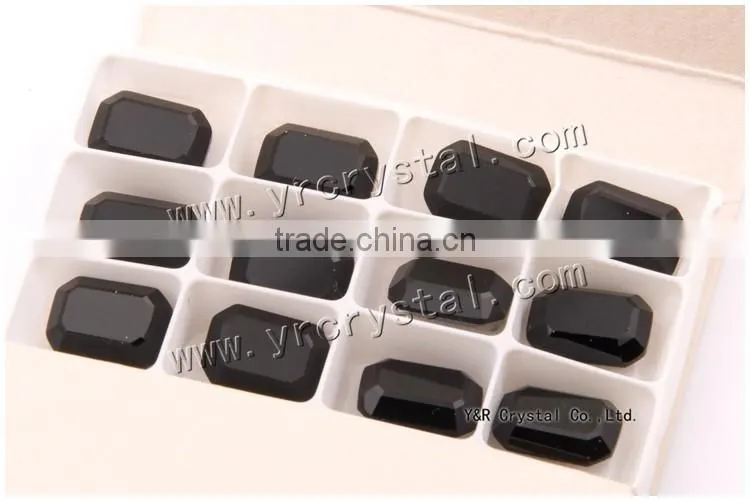 4 pcs point back Jet color fancy cut 10*14mm fancy crystal sewing stones on clothes