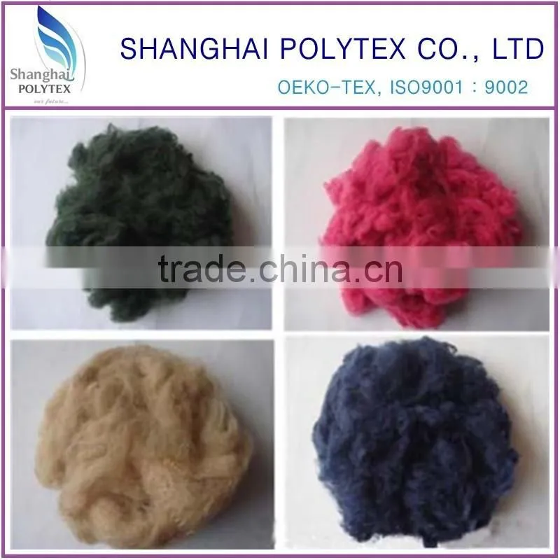 1.5Dx38mm virgin black polyester staple fiber for spinning