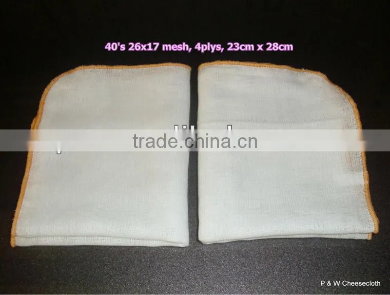 100% Cotton Gauze Cheese Cloth Face Cleaning Cloth 4layers 23cm x 28cm