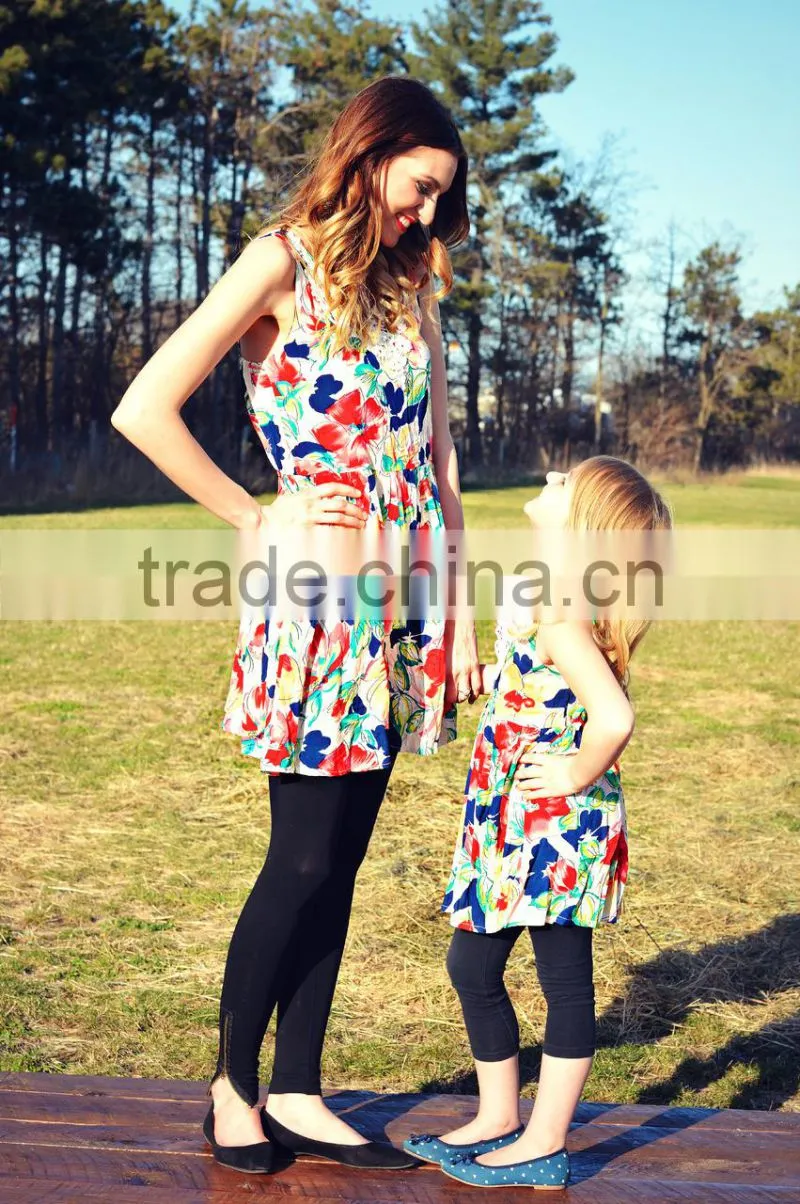 Boutique longsleeve mother and me matching dresses mother daughter outfit clothing dresses