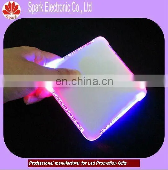 assorted glow disposable led coaster w/sticker for bar,hotel promotional products (45*3mm,on/off button,3 flashing modes)