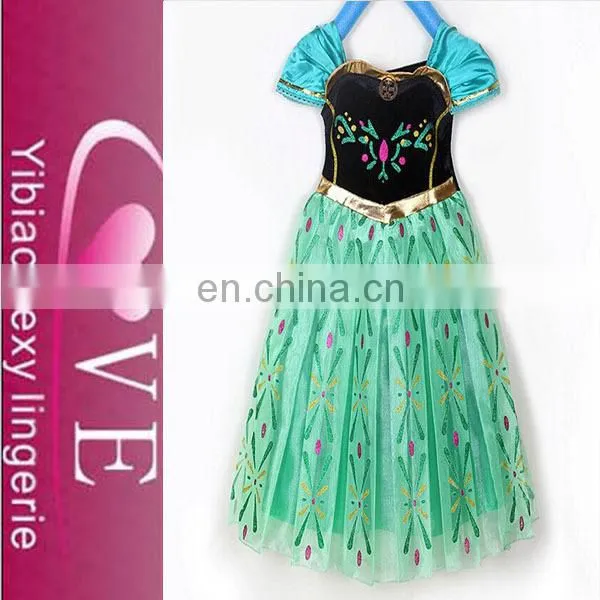 2015 fashion design snow romance dress for children kids fancy dress