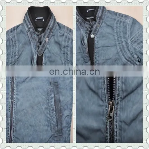 2015 last fashion mens spring fit handsome leather motrobike jacket