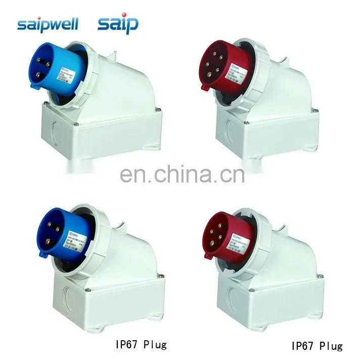 Saip Group CEE/ IEC International Standard industrial plugs and sockets 4 poles / 63A / 400VAC outside installation type