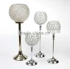 Flower Bowl Centerpiece Wedding Candelabra With Silver Finish