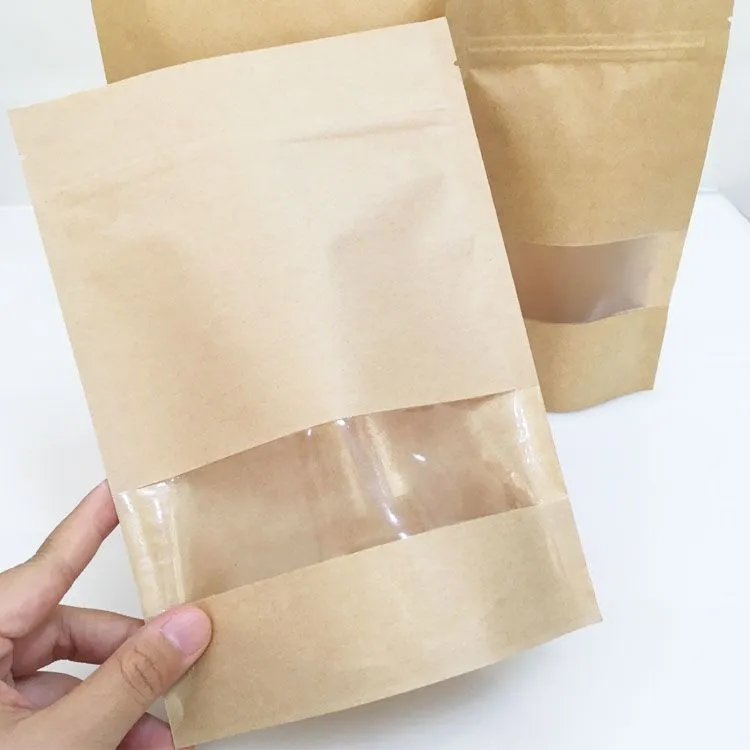 China standing pouch kraft paper coffee scrub packaging with zipper