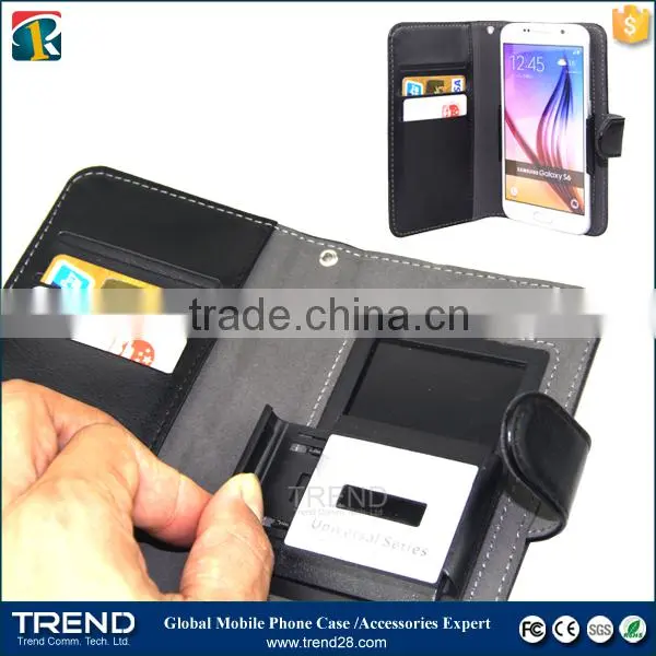 Alibaba express universal magnetic wallet leather case for samsung