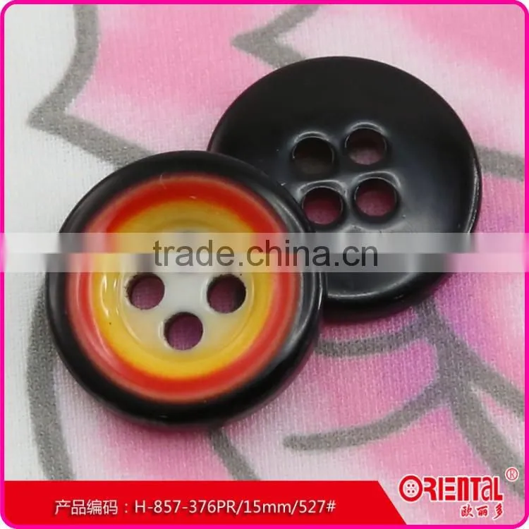 fancy 4holes plastic shirt buttons in yellow